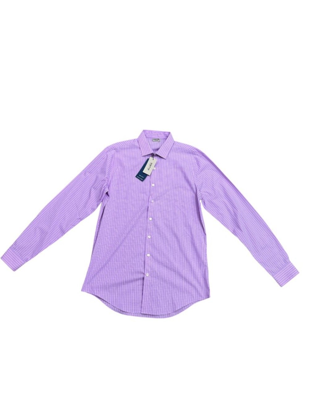 Kenneth Cole Reaction Mens Lavender Cotton Flex Slim Fit Long Sleeve Dress Shirt - Picture 2 of 7